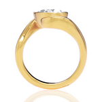 Sabrina pear lab diamond engagement ring in 14k yellow gold - view 3