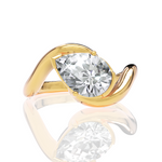 Shannon pear lab diamond engagement ring in 18k yellow gold