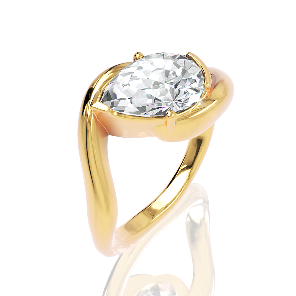 Shannon pear lab diamond engagement ring in 18k yellow gold - view 2