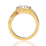 Shannon pear lab diamond engagement ring in 18k yellow gold - view 3