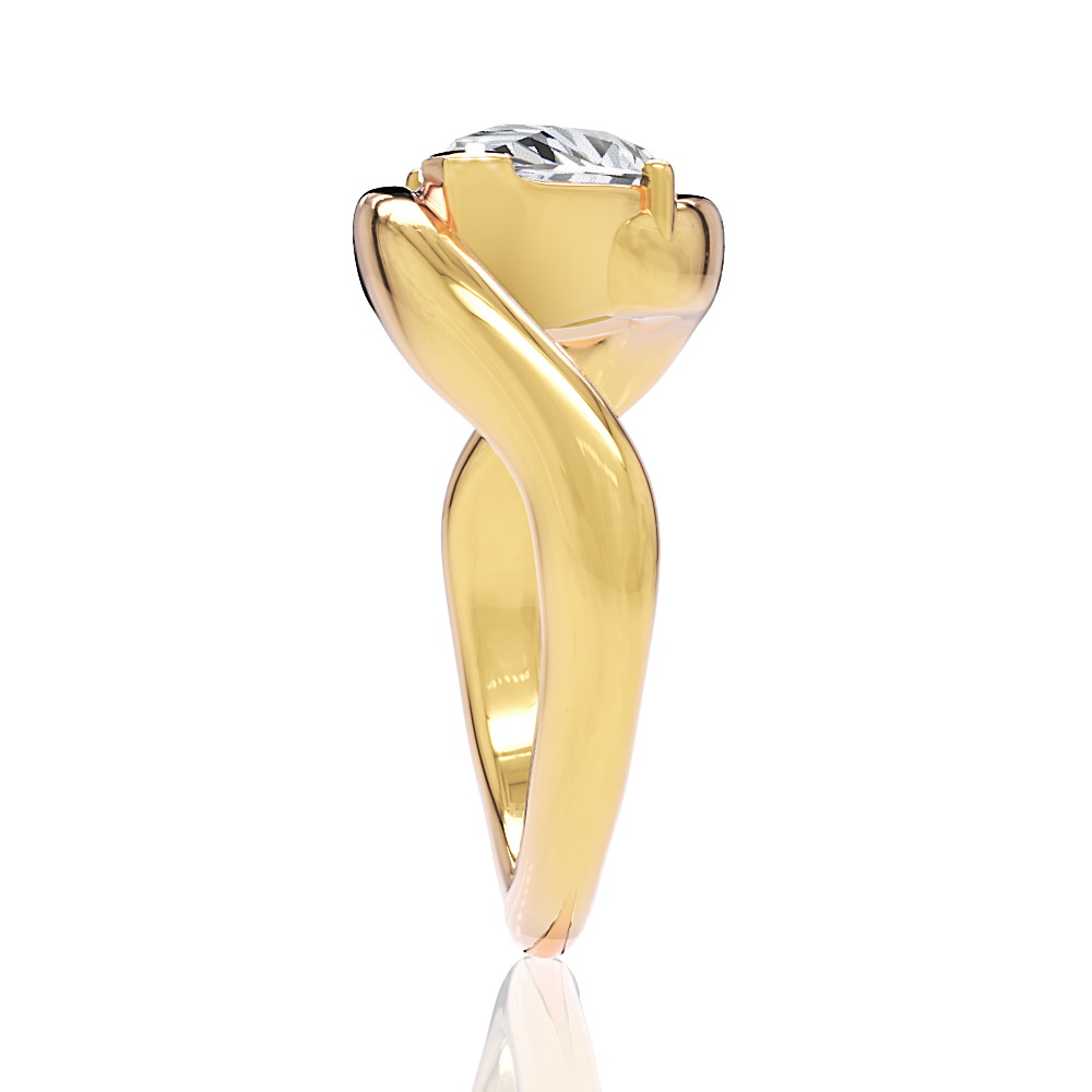 Shannon pear lab diamond engagement ring in 18k yellow gold - view 4