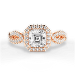 Latoya Asscher Cut Lab Grown Diamond 18Kt Rose Gold Engagement Ring