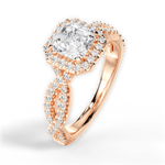 Latoya Asscher Cut Lab Grown Diamond 18Kt Rose Gold Engagement Ring - View 2