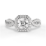 Latoya Asscher Cut Lab Grown Diamond Platinum Engagement Ring