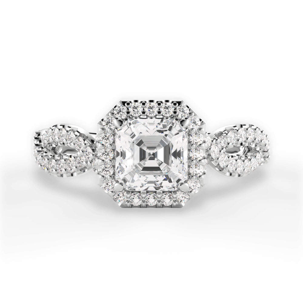 Latoya Asscher Cut Lab Grown Diamond Platinum Engagement Ring