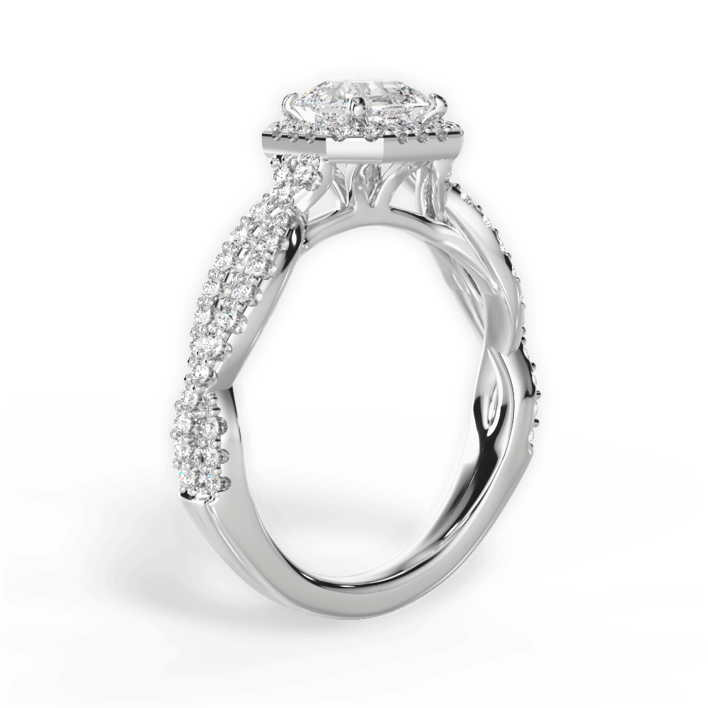 Latoya Asscher Cut Lab Grown Diamond Platinum Engagement Ring - View 2