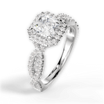 Latoya Asscher Cut Lab Grown Diamond Platinum Engagement Ring - View 4