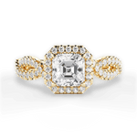 Latoya Asscher Cut Lab Grown Diamond 18Kt Yellow Gold Engagement Ring