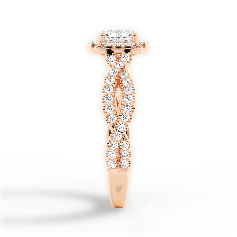 Latoya Cushion Cut Lab Grown Diamond 18Kt Rose Gold Engagement Ring - View 2