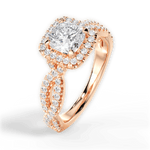 Latoya Cushion Cut Lab Grown Diamond 18Kt Rose Gold Engagement Ring - View 4