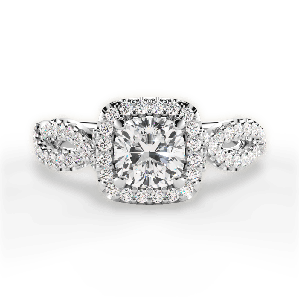 Latoya Cushion Cut Lab Grown Diamond Platinum Engagement Ring
