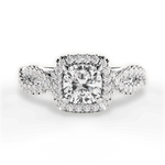 Latoya Cushion Cut Lab Grown Diamond 18Kt White Gold Engagement Ring