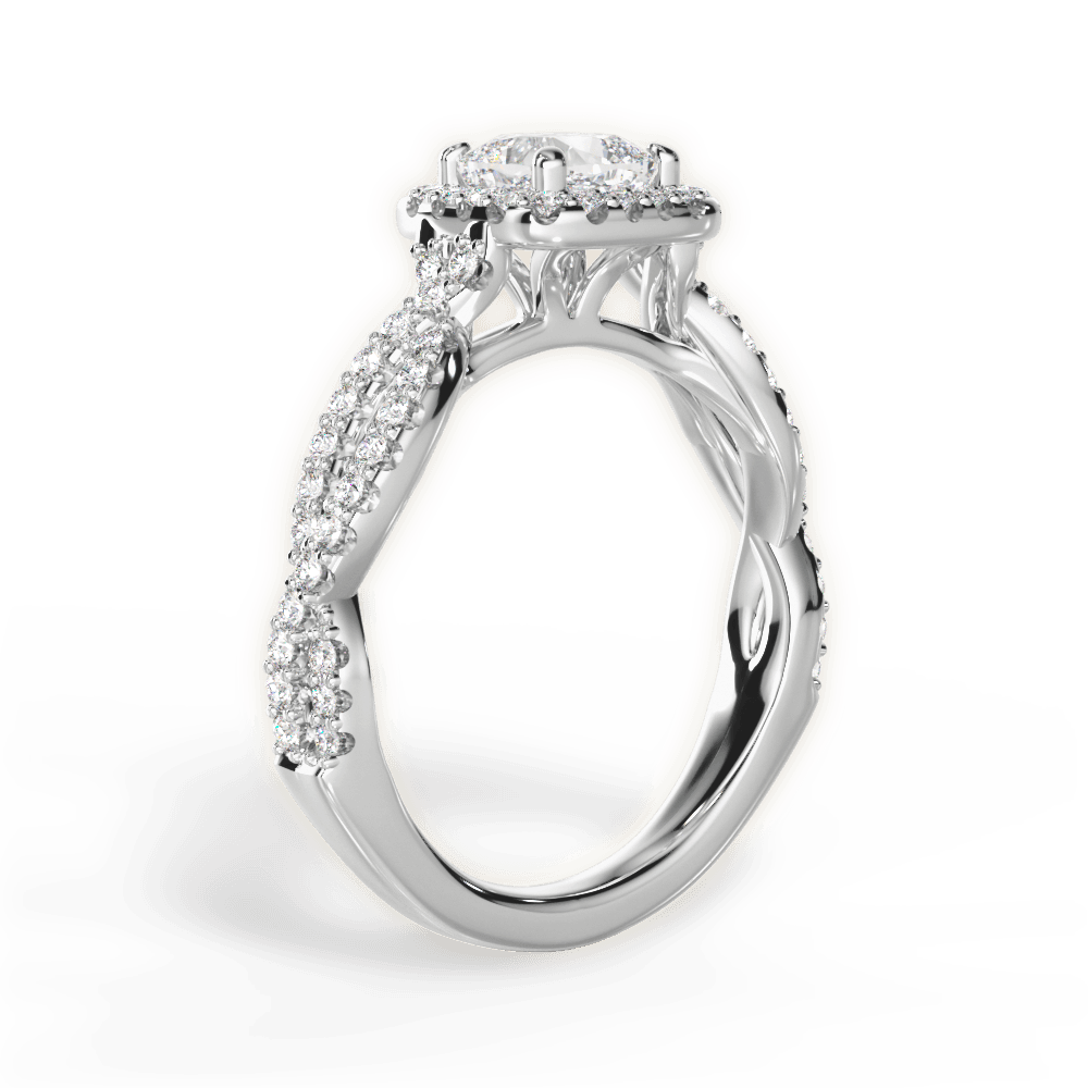 Latoya Cushion Cut Lab Grown Diamond 14Kt White Gold Engagement Ring - View 4