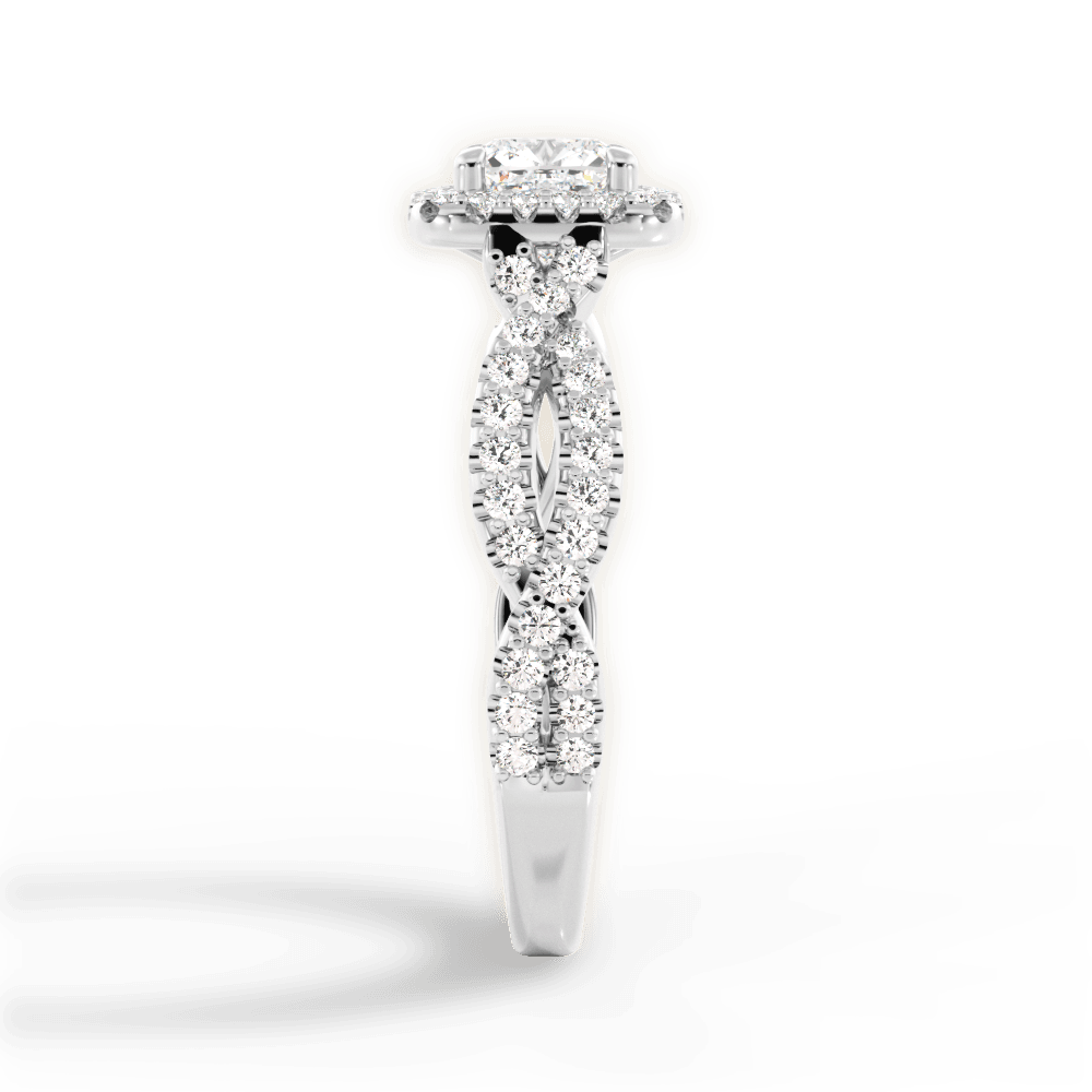 Latoya Cushion Cut Lab Grown Diamond 14Kt White Gold Engagement Ring - View 2