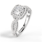 Latoya Cushion Cut Lab Grown Diamond 18Kt White Gold Engagement Ring - View 3