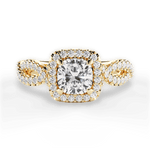 Latoya Cushion Cut Lab Grown Diamond 18Kt Yellow Gold Engagement Ring