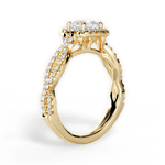 Latoya Cushion Cut Lab Grown Diamond 18Kt Yellow Gold Engagement Ring - View 3