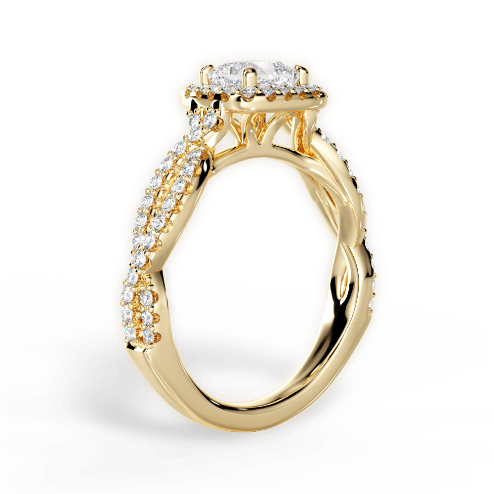 Latoya Cushion Cut Lab Grown Diamond 18Kt Yellow Gold Engagement Ring - View 3