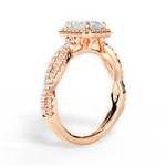 Latoya Emerald Cut Lab Grown Diamond 18Kt Rose Gold Engagement Ring - View 2