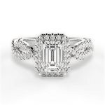 Latoya Emerald Cut Lab Grown Diamond Platinum Engagement Ring