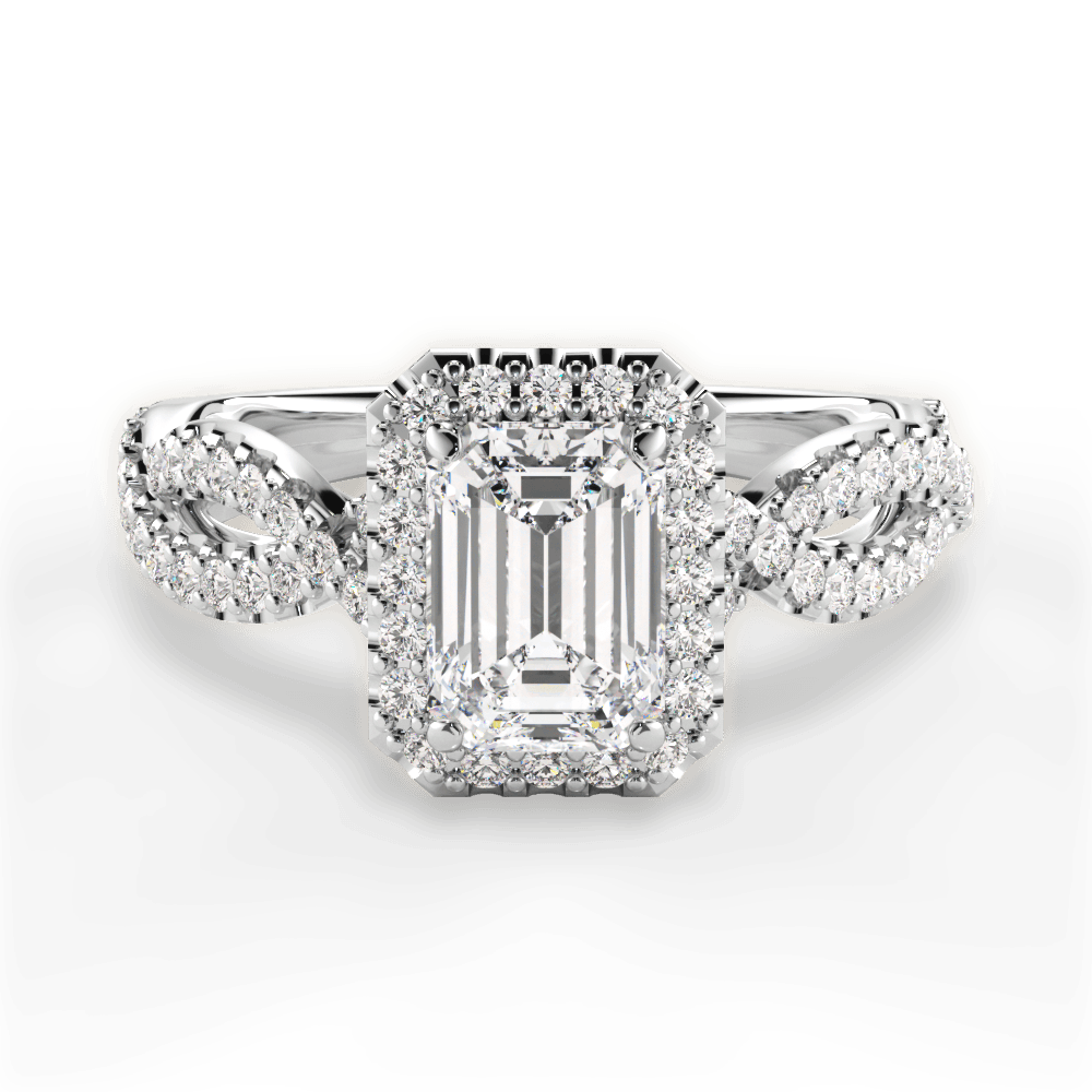 Latoya Emerald Cut Lab Grown Diamond Platinum Engagement Ring