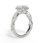 Latoya Emerald Cut Lab Grown Diamond 14Kt White Gold Engagement Ring - View 2
