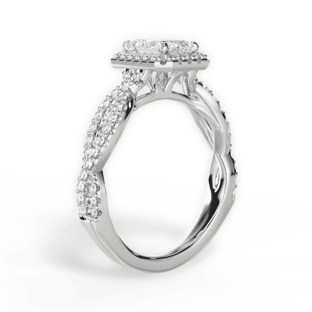 Latoya Emerald Cut Lab Grown Diamond 14Kt White Gold Engagement Ring - View 2