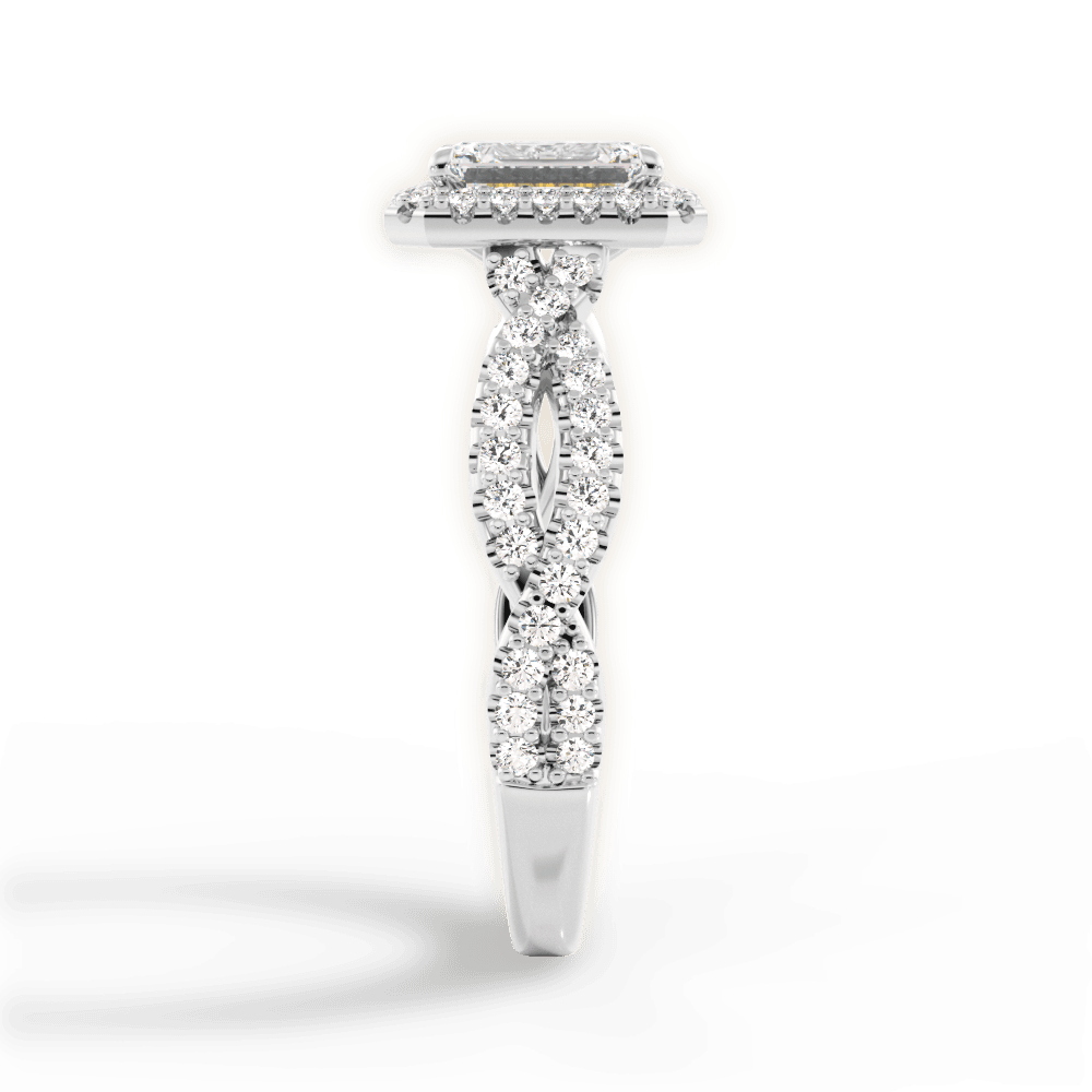 Latoya Emerald Cut Lab Grown Diamond Platinum Engagement Ring - View 3