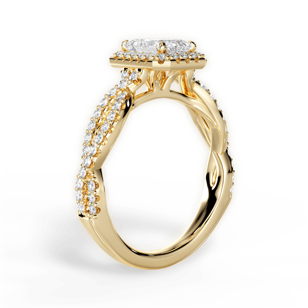 Latoya Emerald Cut Lab Grown Diamond 18Kt Yellow Gold Engagement Ring - View 3