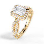 Latoya Emerald Cut Lab Grown Diamond 18Kt Yellow Gold Engagement Ring - View 4