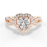 Latoya Heart Cut Lab Grown Diamond 18Kt Rose Gold Engagement Ring
