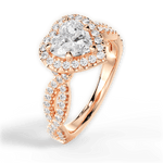 Latoya Heart Cut Lab Grown Diamond 18Kt Rose Gold Engagement Ring - View 2