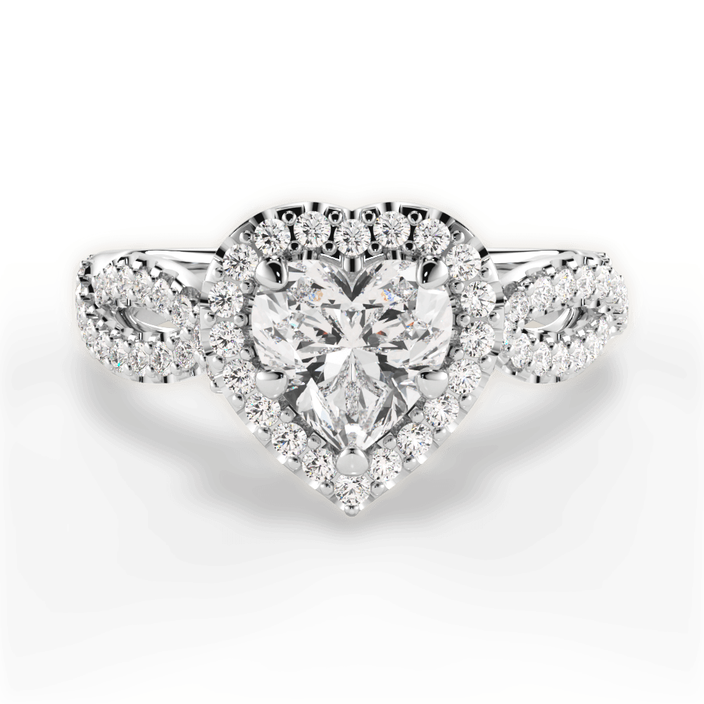 Latoya Heart Cut Lab Grown Diamond 14Kt White Gold Engagement Ring