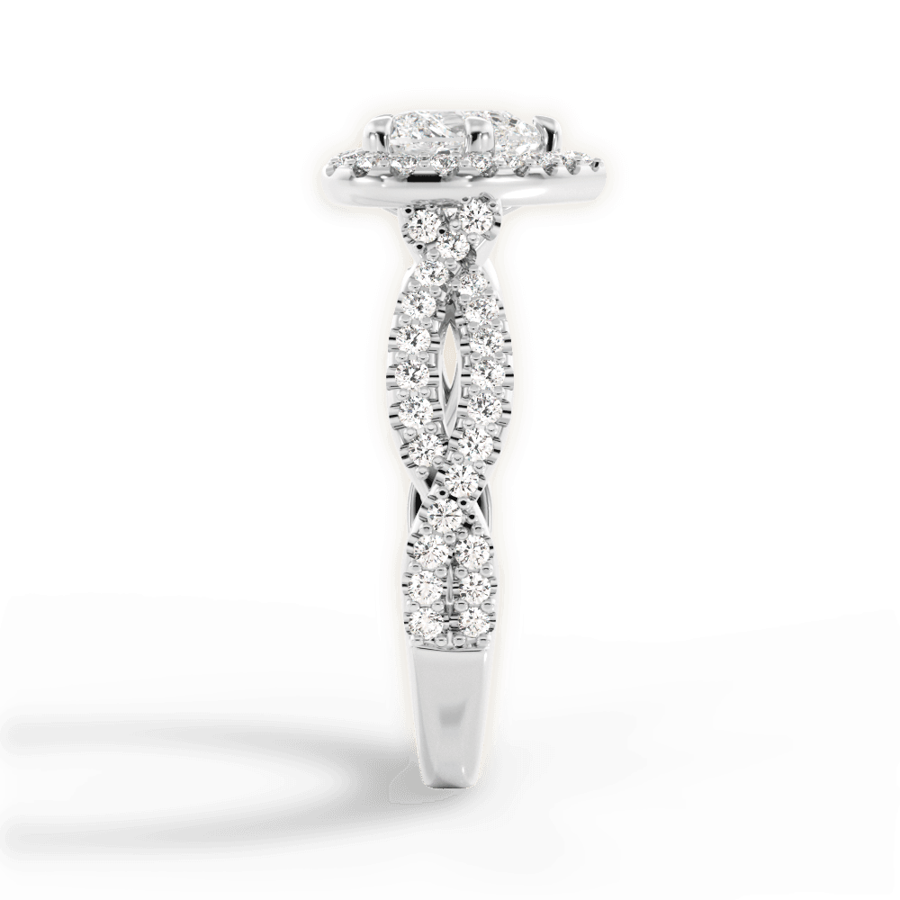 Latoya Heart Cut Lab Grown Diamond Platinum Engagement Ring - View 4
