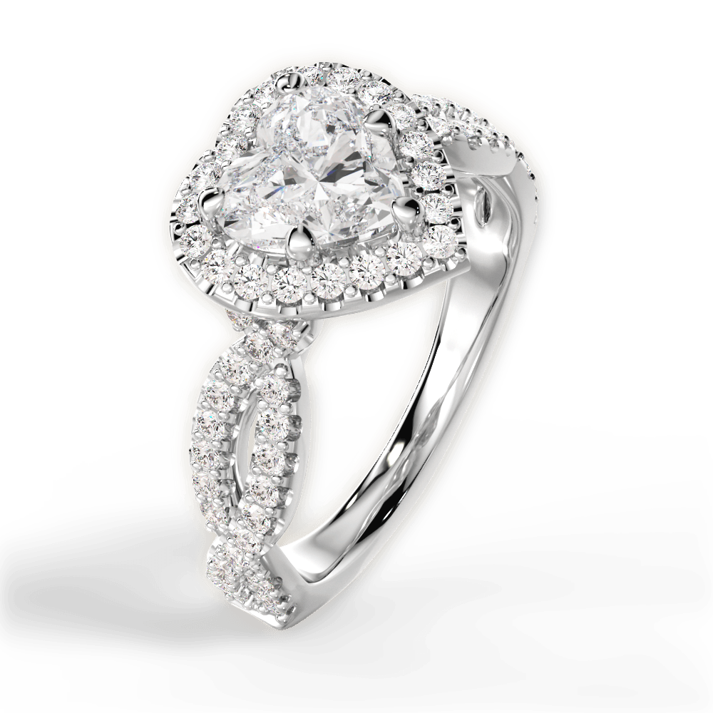 Latoya Heart Cut Lab Grown Diamond Platinum Engagement Ring - View 3