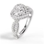 Latoya Heart Cut Lab Grown Diamond 14Kt White Gold Engagement Ring - View 3