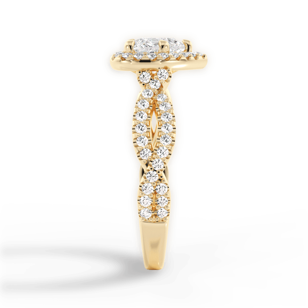 Latoya Heart Cut Lab Grown Diamond 18Kt Yellow Gold Engagement Ring - View 4