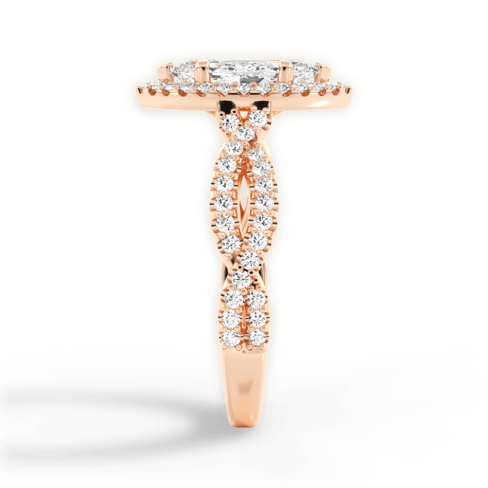 Latoya Marquise Cut Lab Grown Diamond 18Kt Rose Gold Engagement Ring - View 3