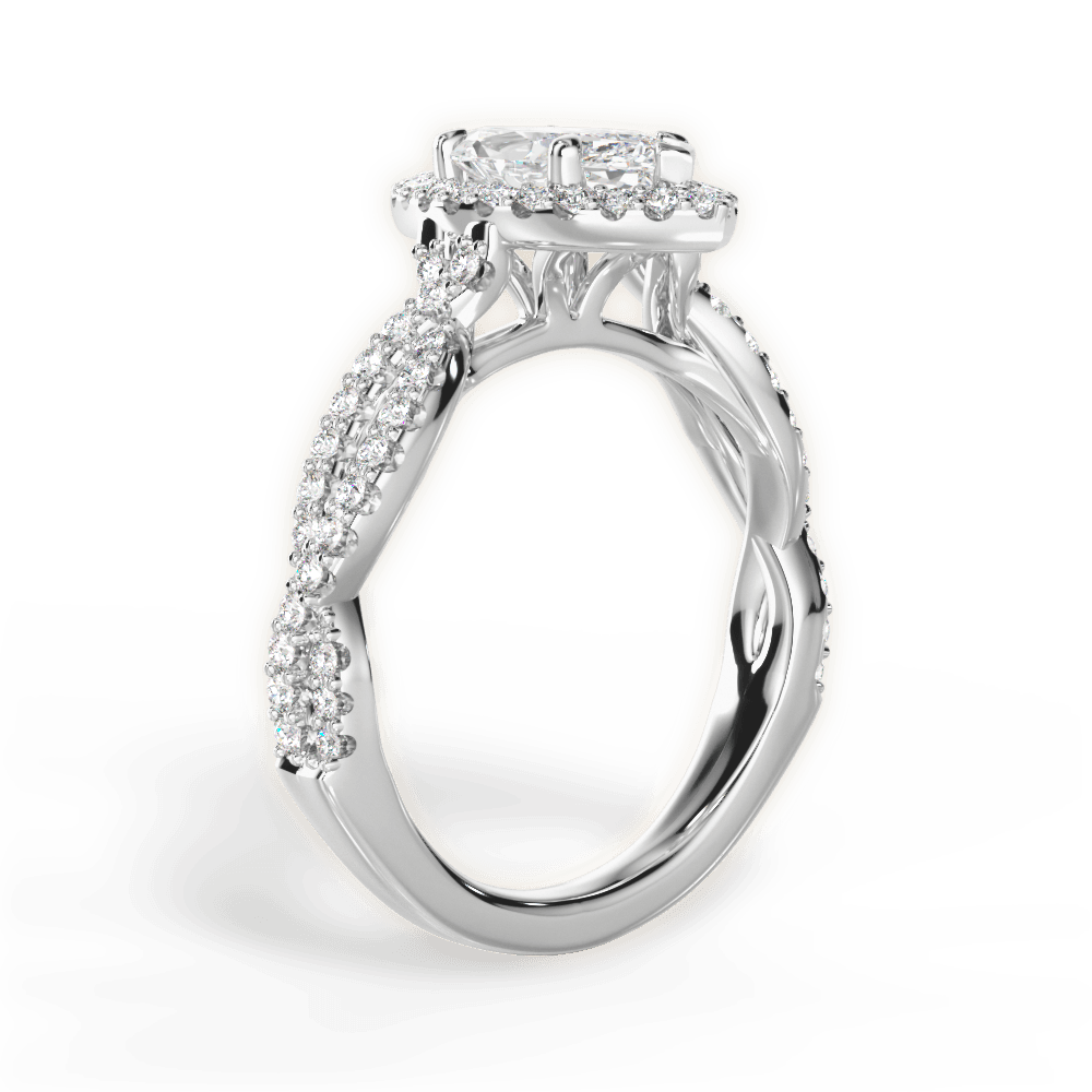 Latoya Marquise Cut Lab Grown Diamond 14Kt White Gold Engagement Ring - View 2
