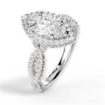 Latoya Marquise Cut Lab Grown Diamond 14Kt White Gold Engagement Ring - View 3