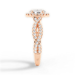 Latoya Oval Cut Lab Grown Diamond 18Kt Rose Gold Engagement Ring - View 3
