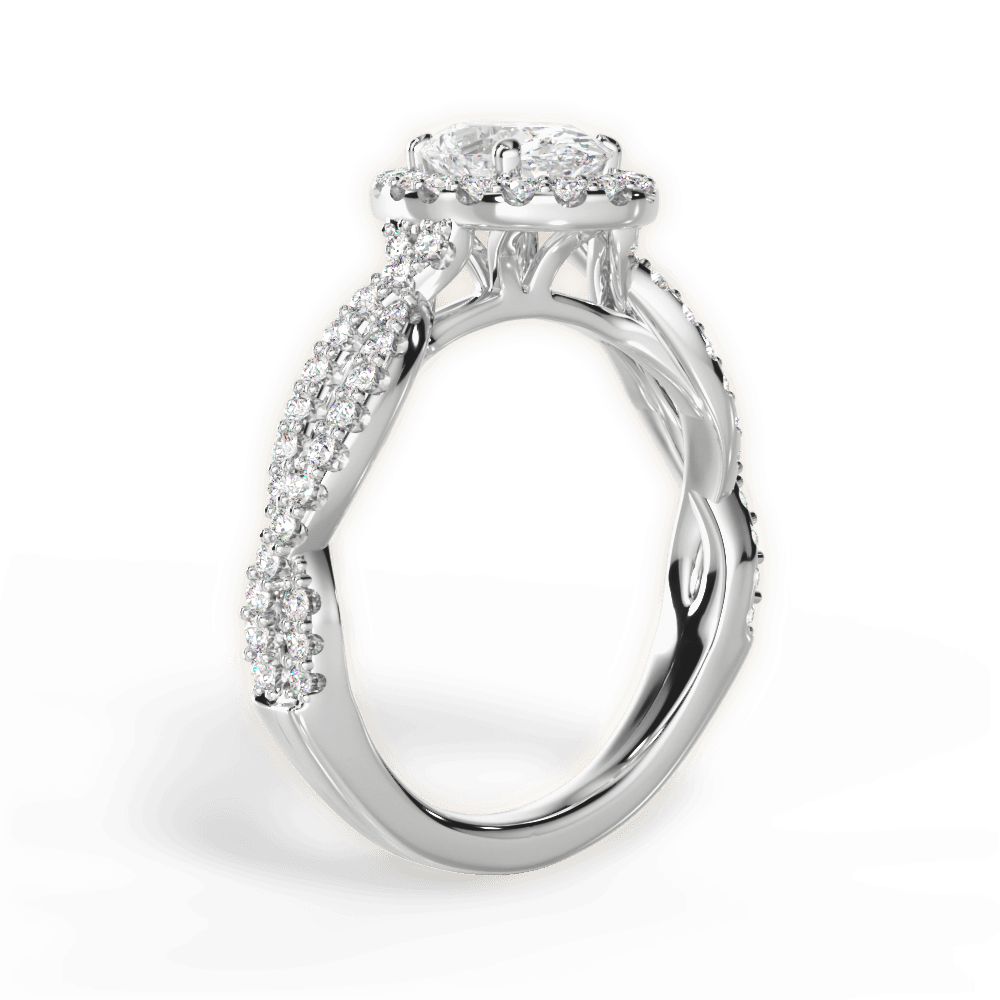 Latoya Oval Cut Lab Grown Diamond 18Kt White Gold Engagement Ring - View 2