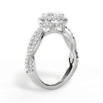 Latoya Oval Cut Lab Grown Diamond Platinum Engagement Ring - View 2