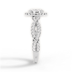 Latoya Oval Cut Lab Grown Diamond Platinum Engagement Ring - View 4