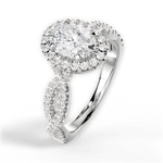 Latoya Oval Cut Lab Grown Diamond 14Kt White Gold Engagement Ring - View 3