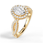 Latoya Oval Cut Lab Grown Diamond 18Kt Yellow Gold Engagement Ring - View 3