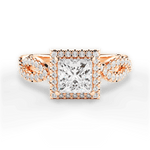 Latoya Princess Cut Lab Grown Diamond 18Kt Rose Gold Engagement Ring