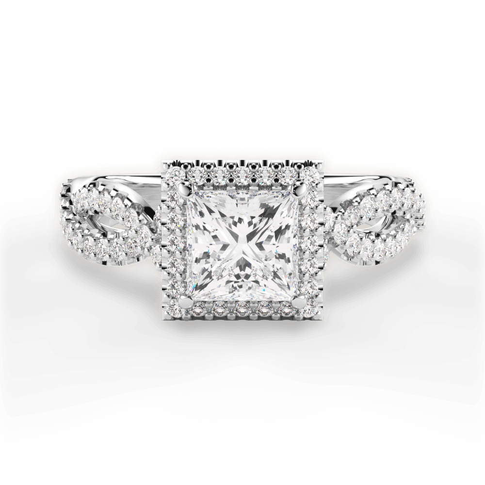 Latoya Princess Cut Lab Grown Diamond Platinum Engagement Ring