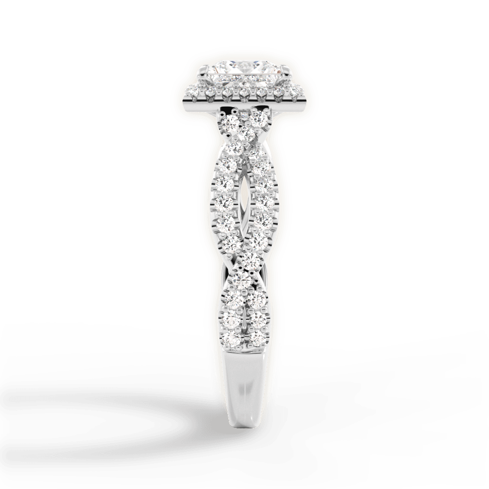 Latoya Princess Cut Lab Grown Diamond 18Kt White Gold Engagement Ring - View 3