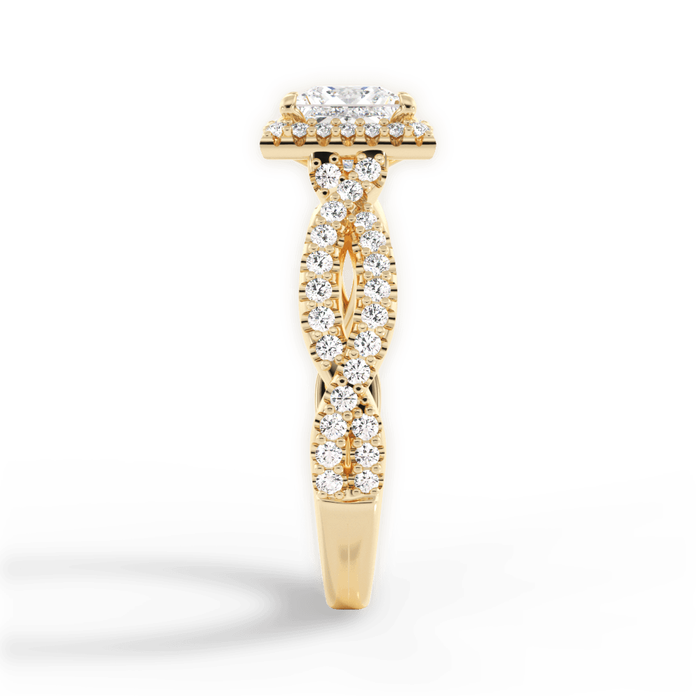 Latoya Princess Cut Lab Grown Diamond 18Kt Yellow Gold Engagement Ring - View 2